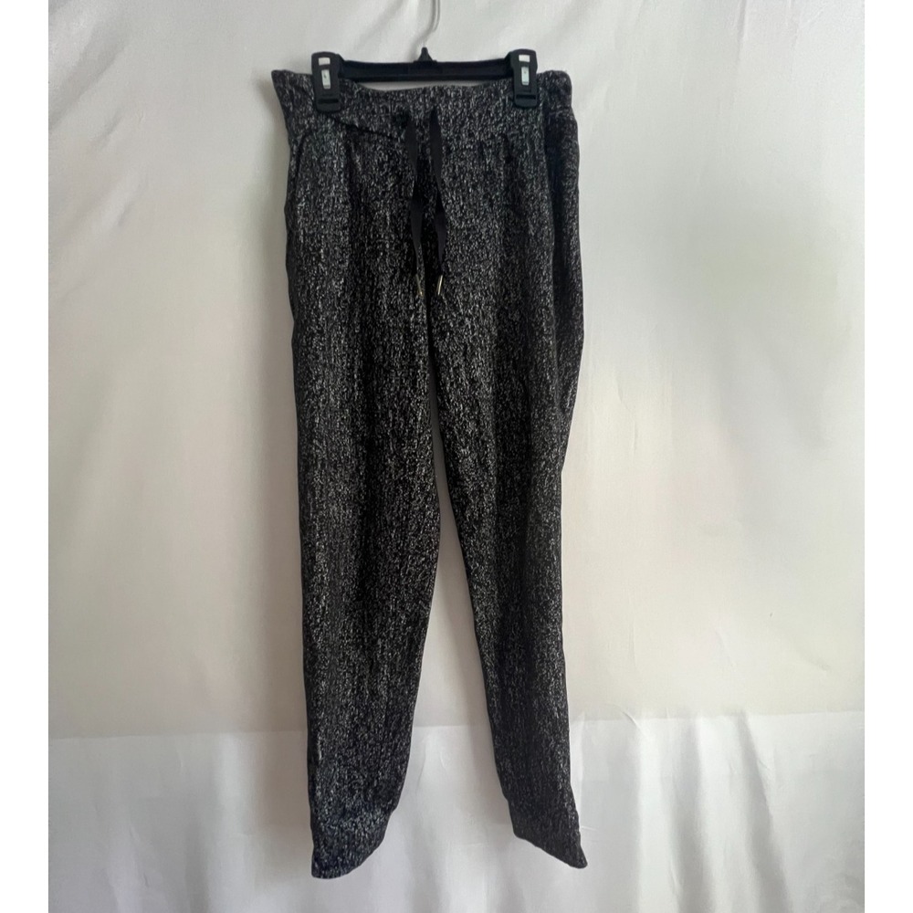 Lululemon Joggers Womens 4 Black Run White speckled Sports
